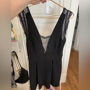BCBG Little Black Dress with Lace 8